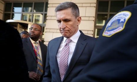 Flynn leaves court in Washington.