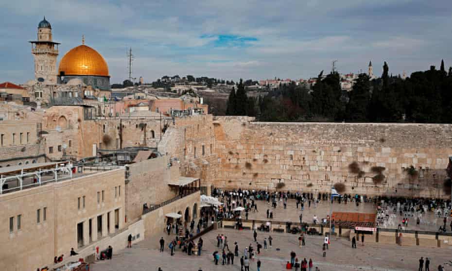 The Western Wall (right) and the Dome of the Rock in the Old City of Jerusalem.