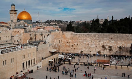 The Dome of the Rock, left, in the al-Aqsa mosque compound, and the Western Wall, right.