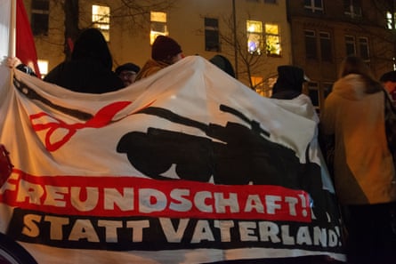 Demonstrators take part in a protest against conscription