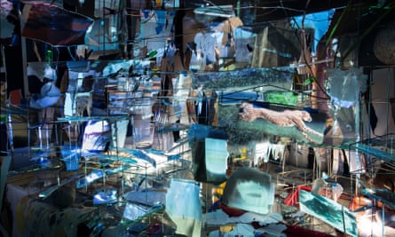 A detail from Sarah Sze’s Images in Debris, 2018