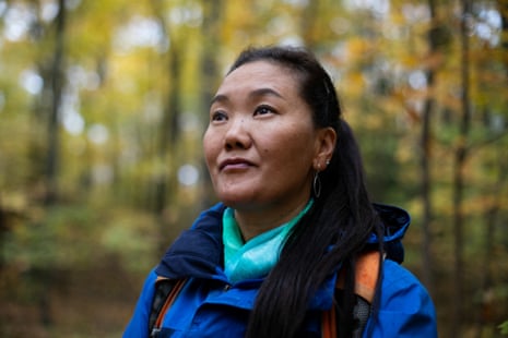 Lhakpa Sherpa in Talcott Mountain State Park in Simsbury, Connecticut, where she hikes to prepare for her 10th summit of Everest in the spring of 2020.