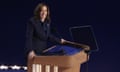 Kamala Harris speaks to the Democratic National Convention in Chicago