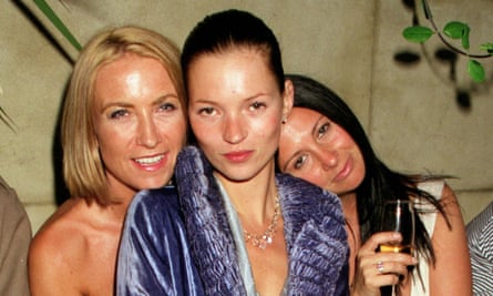 Meg Matthews, Kate Moss and Fran Cutler posing together while out drinking in 1998