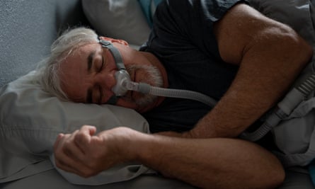 A Cpap machine in use.