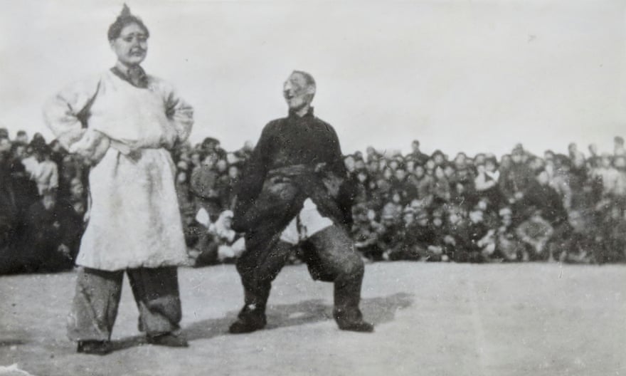 Angela Qian’s grandmother, Shi Zhengwei, on the left, performing as part of the song and dance troupe in the People’s Liberation Army.