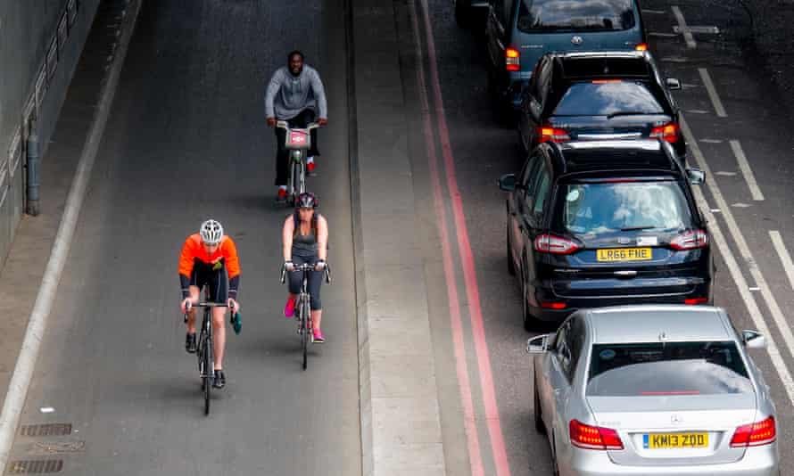 Cyclists in London.