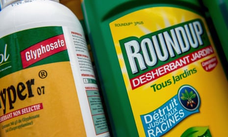 A bottle of Monsanto’s Roundup in a gardening store in Lille. France.