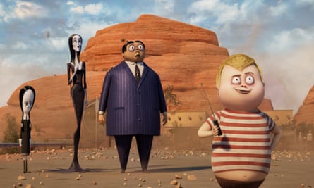 Chloë Grace Moretz as the voice of Wednesday Addams, Charlize Theron as the voice of Morticia Addams, Oscar Isaac as the voice of Gomez Addams and Javon Walton as the voice of Pugsley Addams in The Addams Family 2.