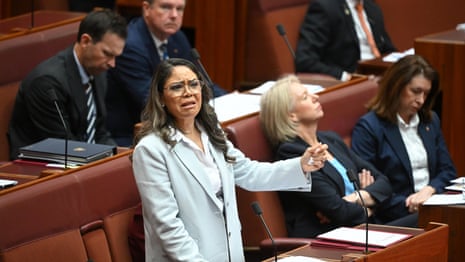 Senator Jacinta Nampijinpa Price breaks down during Kumanjayi Little Baby condolence motion – video