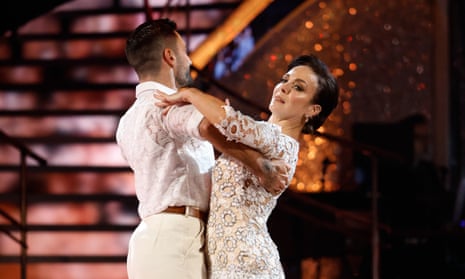 Amanda Abbington dancing with Giovanni Pernice during the 14 October episode of Strictly Come Dancing.