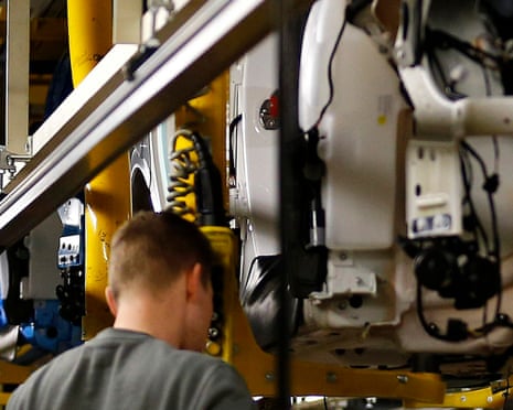 Worker on a production line at a factory