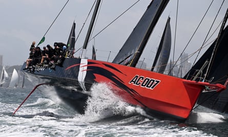 Andoo Comanche at the start of the Sydney to Hobart yacht race