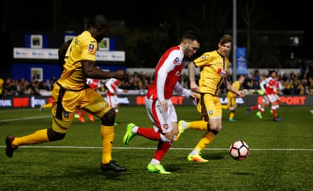 The FA Cup in 2017, with Lucas Pérez on the ball during Arsenal’s 2-0 win at Sutton United.