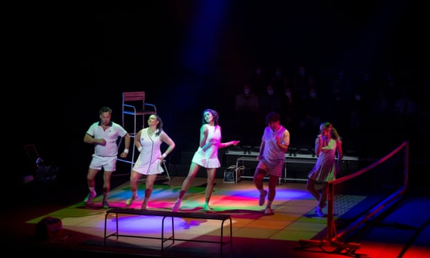 Sunshine Super Girl, the Evonne Goolagong Cawley play. Kirk Page, Jax Compton, Ella Ferris, Lincoln Elliott, Katina Olsen. Photo by Jessica Zeng