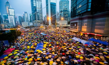 The Occupy Central protest in Hong Kong in October 2014.