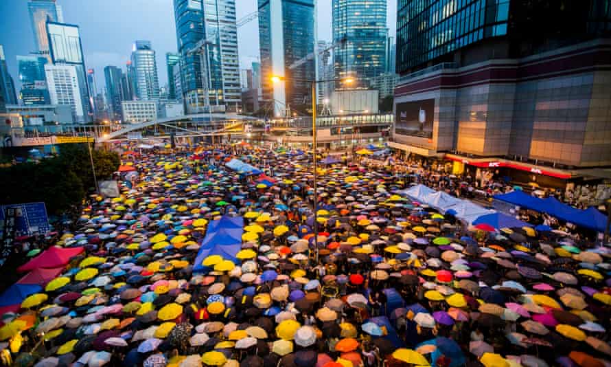 Hong Kong protesters in 2014 open umbrellas for 87 seconds, marking 87 rounds of teargas fired by the police.