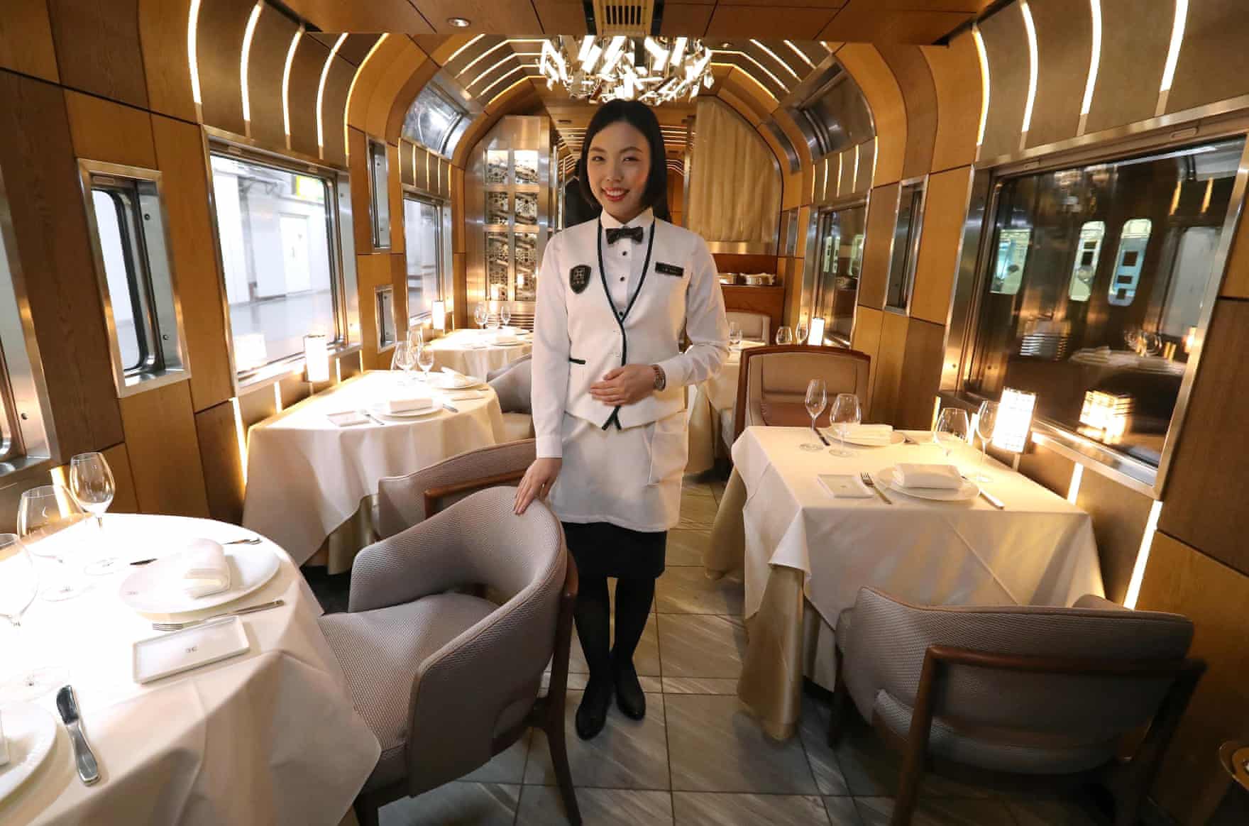 The dining car, where guests can select from a menu devised by a Michelin-starred chef