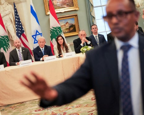 Delegations from the US, Israel and Lebanon meeting in Washington to implement a new ceasefire.