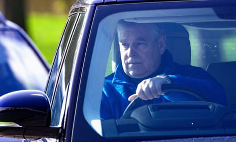 Prince Andrew at the wheel of a Range Rover in Windsor earlier this year. 