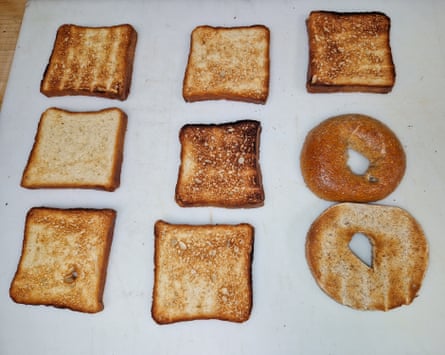 the result of different toaster settings using the Breville Eye Q Toaster