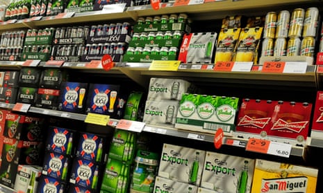 Alcohol on sale in supermarket