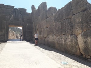 Tourists visit the site of ancient Mycenae on the Greek mainland which has so far been spared quarantine measures from the UK.
