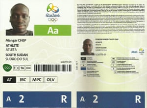 Mangar Makur Chuot’s Olympic accreditation.