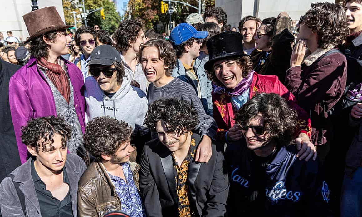 Contestants gather for the Timothée Chalamet lookalike contest