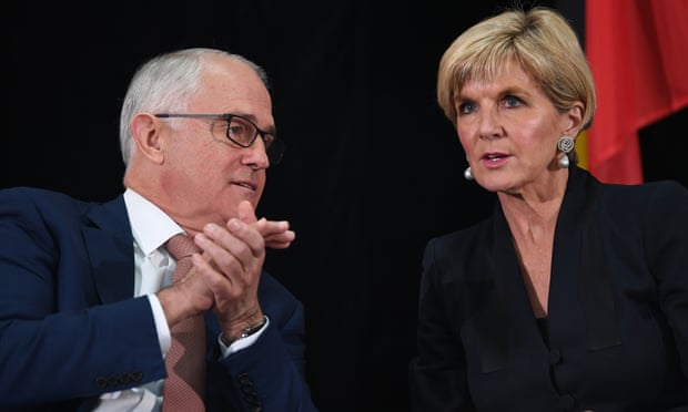 Malcolm Turnbull and Julie Bishop at the launch of the foreign policy white paper
