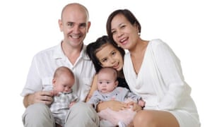 Stuart Green with his wife Mia and their three children. ‘They know every move that we make,’ he says of the people he believes were responsible for her death.