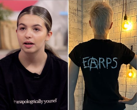 Emmy Somauroo appeared on ITV’s Lorraine to speak about her petition (left); BBC Radio 6 Music DJ Mary Anne Hobbs posted a picture of herself on social media wearing a customised T-shirt featuring Earps’s name.