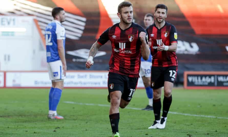Jack Wilshere celebrates scoring as the midfielder helped Bournemouth to a much-needed win