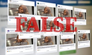 Identical Facebook posts attacking US senator Minnesota Democrat Ilhan Omar across alt-right Facebook accounts.