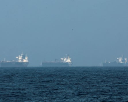 Tankers off the coast of the Fujairah