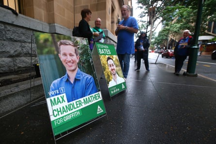 Greens party corflutes at Brisbane City Hall.