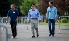 three very rich men walk together