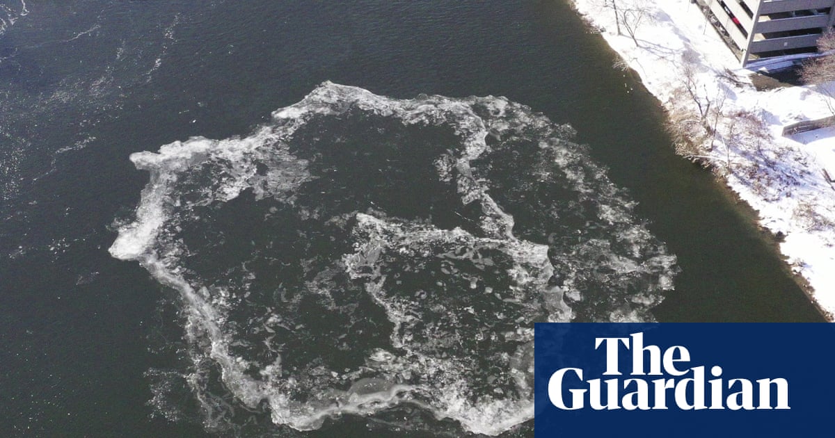 Maine's giant spinning ice disc looks like it's reforming | US news | The Guardian