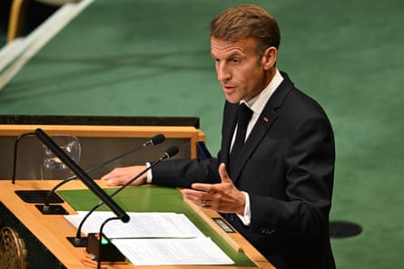 French President Emmanuel Macron addresses the 81st Session of the United Nations General Assembly in New York earlier this month.