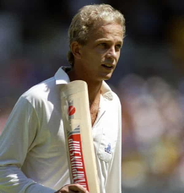 David Gower walks off after his century at the SCG.