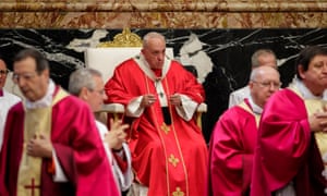 Pope Francis at a Vatican mass this month, for cardinals and bishops who have died in 2017.