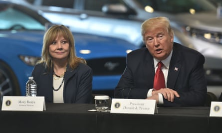 Donald Trump with the General Motors CEO, Mary Barra, last year.