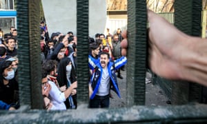  People gather to protest over the high cost of living in Tehran, Iran.