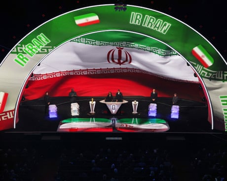 Iran's colours at the World Cup draw. 
