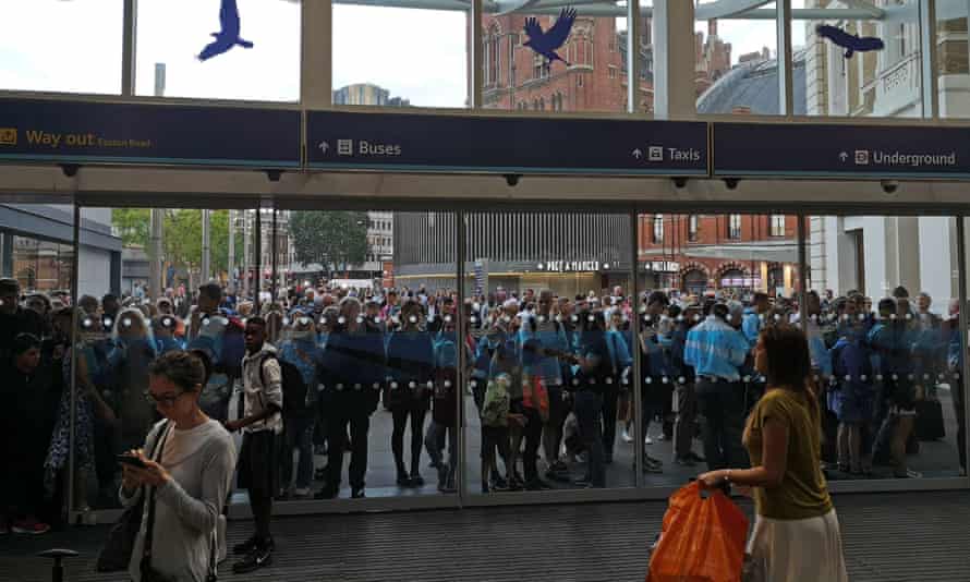 This was the scene at London’s King’s Cross station earlier this evening