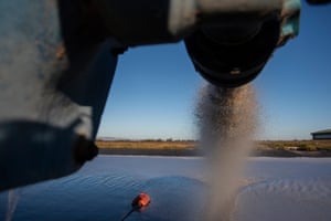 Water flowing from a pump on the property