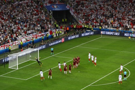 At last England find the back of the net as Eric Dier curls in a superb free-kick.