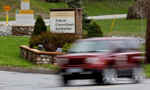 A vehicle passes the entrance to the federal correctional institution at Otisville, New York, where Michael Cohen will be imprisoned.