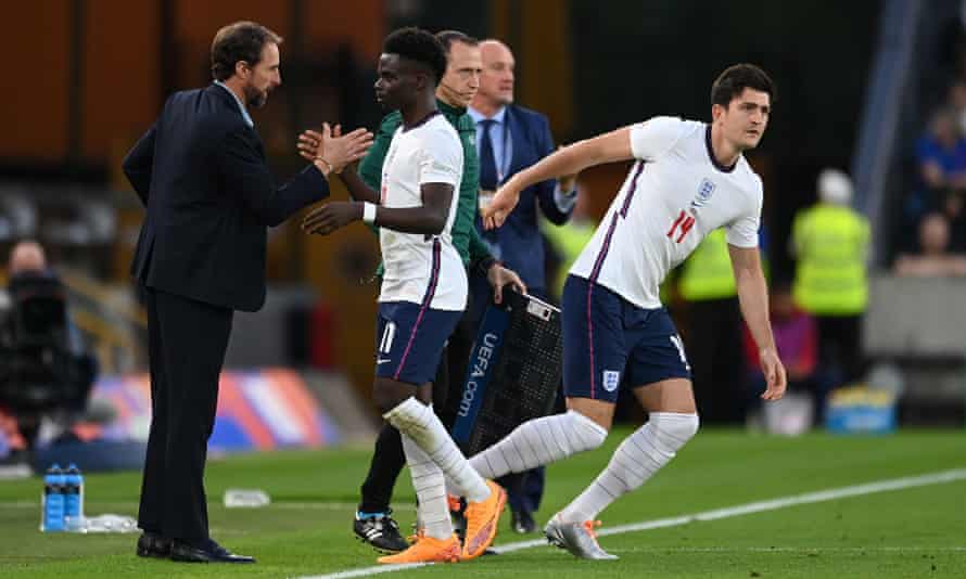 England’s drubbing by Hungary shows risk of over-attacking, warns Southgate | England 2 Harry Maguire replaces Bukayo Saka for England at Molineux