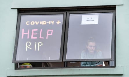 Students isolating in accommodation at Cardiff University, Wales.